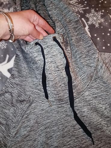 pantalone za plažu: Muška/dž uniseks dukserica sa kapuljačom – melanž siva - Materijal — 3