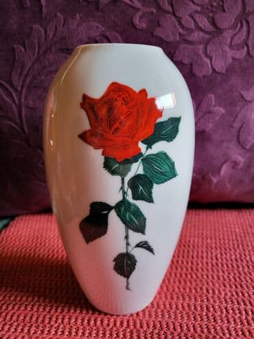 vaza sa cvecem crtez: Vaza nova Creidlitz porcelan Bavaria iz 70ih. Visina. 18cm — 1
