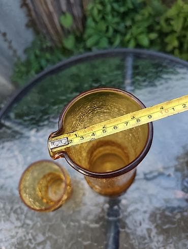 kuvalo za caj: ​🍊 Bohemia Glass - Vintage češki set bokal i čaše (Amber staklo) 🍊 ​Na — 7