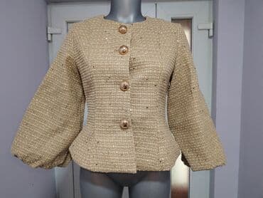 Women's Clothing: Elegantna ženska jakna/blazer u zlatno‑bež nijansi. - Materijal — 2