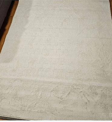 krpeni tepisi: Tepih – krem boja, reljefni geometrijski dezen Tepih beli 200x160cm- — 4