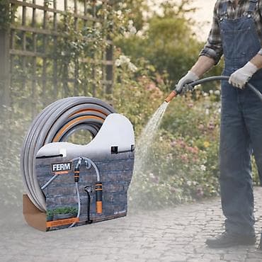 stocic za pecanje: ✅ FERM baštensko crevo set 18m + prskalica i nastavci Kompletan set — 4