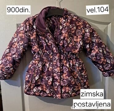 satenski ogrtaci i spavacice: Dečija zimska jakna, postavljena – vel. 104 - Topla zimska jakna sa — 1