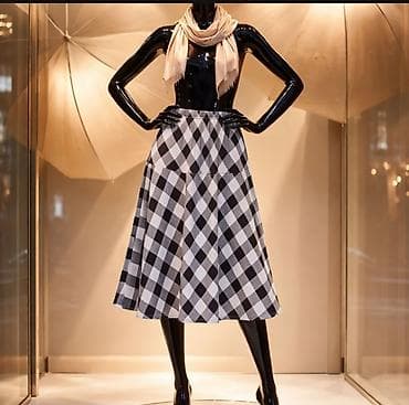 Ženska midi suknja sa A-krojem i elastičnim pojasom - Dužina: midi