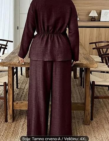 luna kompleti 2023: Damski komplet – tamno crveno (A), veličina 4XL Elegantni dvodelni — 6