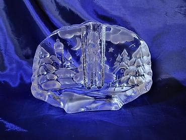 ornament staklo: Vaza Walther staklo Nemacka iz 70ih.godina. Blockvase,pun rad — 7