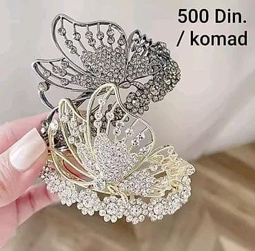 slonovaca cena: Elegantne ukrasne šnale za kosu u dve boje – leptir sa kristalima - — 5