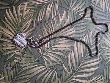 kroksice sa cirkonima: Ogrlica sa privjeskom u obliku srca, ukrašenim sitnim, svetlucavim — 1