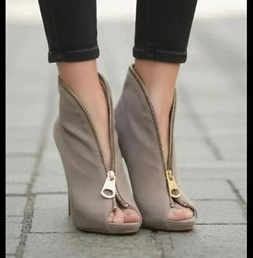 Ankle boots: Damske half-sandale/ankle booties na štiklu sa otvorenim prstima i — 1