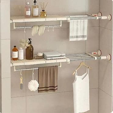 m namestaj: Podesive teleskopske police i šipke za odlaganje – bez bušenja - — 4