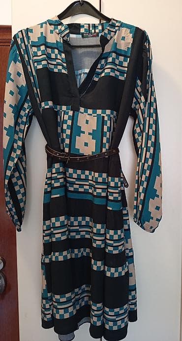 Haljine: Haljina “Made in Italy” – geometrijski print - Model: lepršava — 1