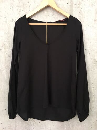zara helanke sa slicem: Zara, S (EU 36), Viscose, Single-colored, color - Black — 1
