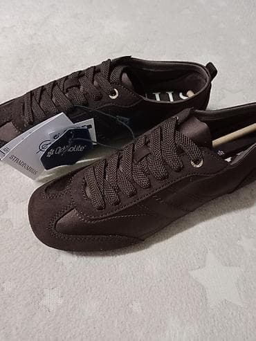najnovije starke: Zenske patike braon satenske,37,duzina gazišta 24cm,nove,sa etiketom — 1