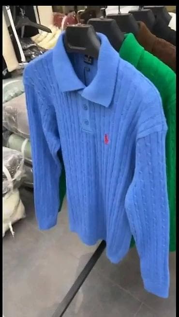 džemperi zara: Pleteni džemper/polo za muškarce sa kragnom i dugmadima - Model — 2