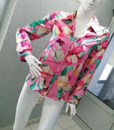 zara rebraste helanke: Zara, M (EU 38), Silk, Floral, color - Multicolored — 2