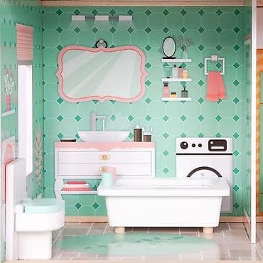 Kućice za lutke: Drvena kućica za lutke sa liftom – ECOTOYS Candy Residence Šifra — 7
