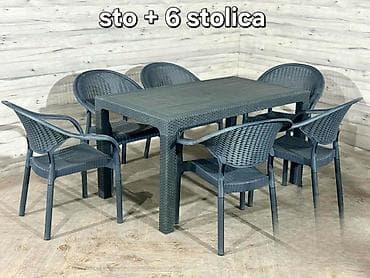 Baštenski set – sto + 6 stolica - Komplet sadrži pravougaoni sto i na lalafo.rs Baštenski set – sto + 6 stolica - Komplet sadrži pravougaoni sto i