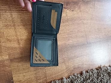 moon boots polovne: Muški kožni novčanik – crni, preklopni - Materijal: glatka koža u — 3