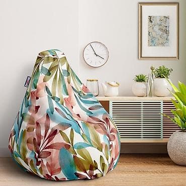 Lazy Bag – Vintidž listovi – 018-270 Udobna fotelja-loptica