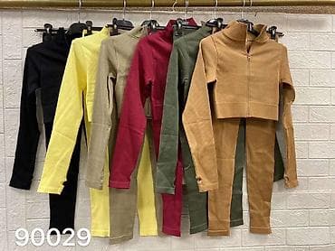 domyos helanke: Dvoslojni ženski komplet – crop dukser sa rajsferšlusom + visokostruke — 3