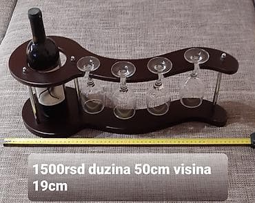 stalak za odeću: Drveni stalak za vino i čaše - Materijal: tamno bajcovano drvo sa — 1
