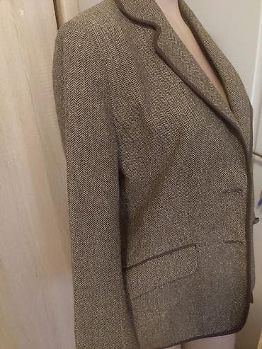 prada prsluk cena: Ženstveni sako veličine M u kombinaciji boja čokolade i bez, sa — 2