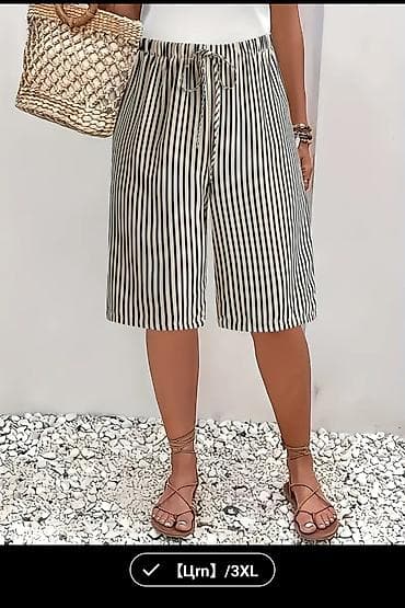 opposite torbe za plazu: Ženske bermude sa vertikalnim prugama - Kroj: široke, dužina do — 1