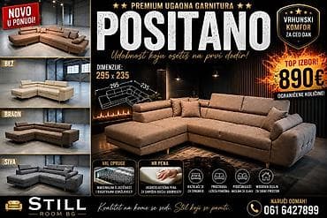 Premium ugaona garnitura POSITANO - Dimenzije: 295 x 235 cm - Tip