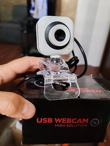 slikar tapi: USB web kamera sa klips držačem - Kompaktna USB web kamera bele boje — 1