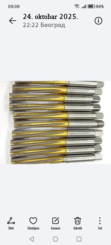 Cutting Taps: Navojni ureznici – GUE D-MJ 8 x 4HX, PM HSS-E 5.0/287.3 (TiN premaz) — 2