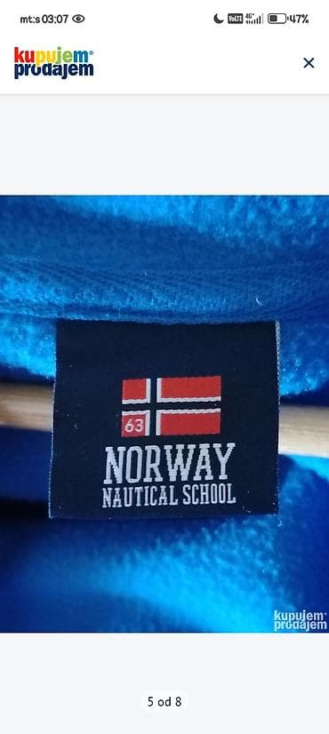 termo duksevi: NORWAY ORIGINAL plava muška dukserica sa rajsferšlusom i kapuljačom - — 5