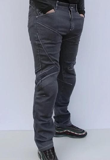 starke sive: Muške motociklističke farmerke – tamno siva - Kroj sa ojačanjima i — 3