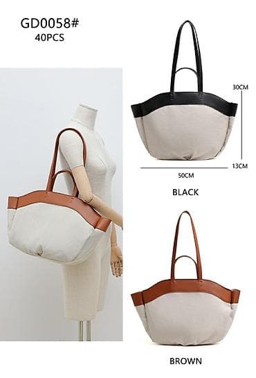 torba od teksasa: Ženska torba – model GD0058 - Materijal: platno u boji ecru sa — 1