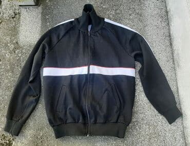 crno beli tech fleece: Duks, L (EU 52), bоја - Crna, Sa rajferšlusom — 1