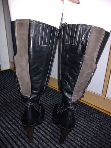 bež čizme od brušene kože: High boots, 39 — 3
