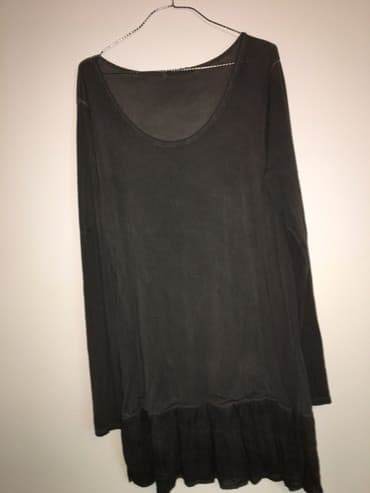plus size tunike: L (EU 40), XL (EU 42), 2XL (EU 44), Lycra, Single-colored, Embroidery, color - Grey — 3