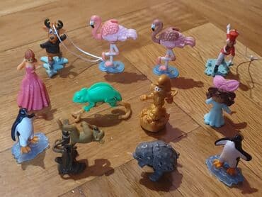 Figurice i makete: Kinder suprise igracke na komad - flamingos, irvas, strumfovi - zlatni — 3