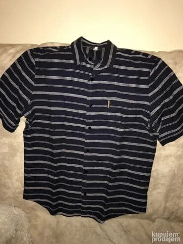 Trousers: Shirt Short sleeves, L, Giorgio Armani, color - Blue, Cotton — 2