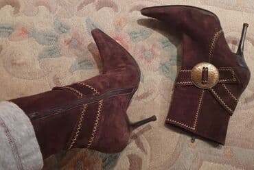 bež čizme od brušene kože: Ankle boots, 36.5 — 2