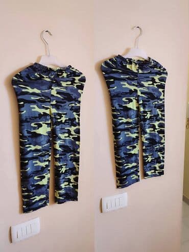 Ski Clothing: Dečije helanke sa kamuflažnim printom (plavo-zelena kombinacija). - — 2