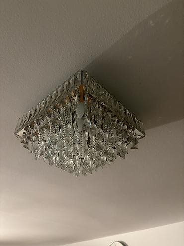 Kućna hemija i proizvodi za kuću: Kvadratni plafonski luster sa kristalnim visuljcima - Dizajn: moderni — 4
