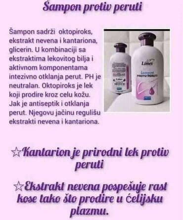 AKCIJA 15%‼️ Limes šampon protiv peruti sadrži oktopiroks, ekstrakt