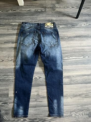pantalone za svaki dan: Muške farmerke – 2 para 1) Plave slim/skinny farmerke sa efektnim — 2