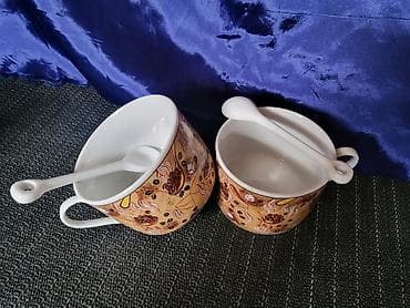 sofa za sedenje: Porcelanske vintaz,nove solje za dvoje za kafu,caj. Solje komada 2 u — 1