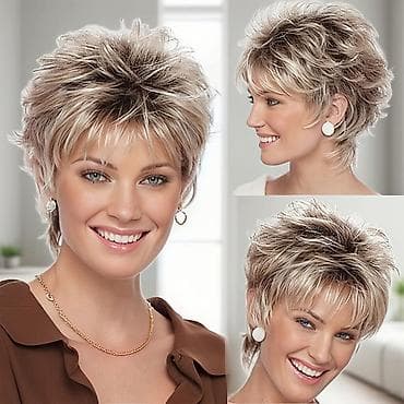 Kratka ženska perika – moderni pixie/bob stil - Dizajn: kratka — 2