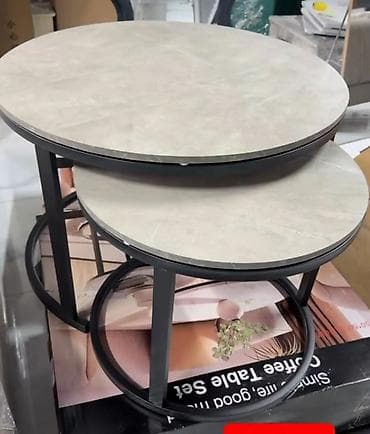 klub stolovi stilski: Set klub-stolova (2 komada) – moderni dizajn - Okrugle ploče u — 1