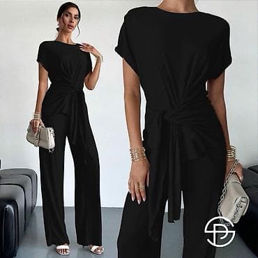 Kompleti: Ženski elegantni komplet – pantalone sa širokim nogavicama i gornji — 3