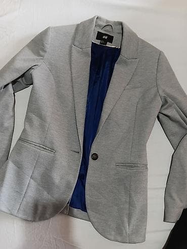 moderna odeća: H&M ženski blejzer, veličina s - Boja: svetlosiva spolja, postava — 4