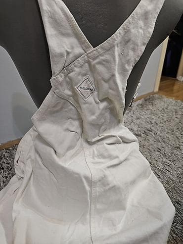 Haljine: PULL&BEAR bele treger haljina/zgodno kecelja-haljina od čvrstog — 2