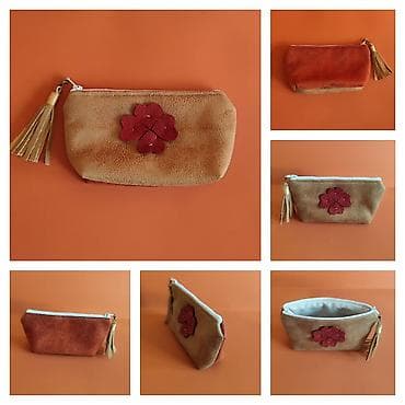 Ručna torbica/neseser od eko kože u toplim zemljanim tonovima. Prednja na lalafo.rs Ručna torbica/neseser od eko kože u toplim zemljanim tonovima. Prednja